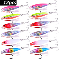 12pcs Metal Spinner Jig Hard Bait 40g 30g 20g 15g-7g Saltwater Jigging Fishing Lure Laser Body Sinking Baits Carp Fishing Tackle