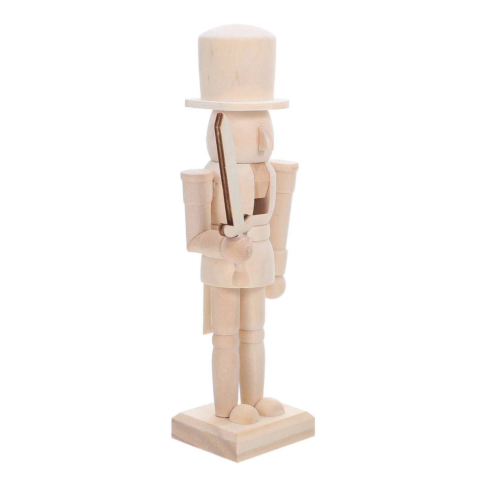 

Unpainted DIY Wooden Nutcracker Soldier Craft Smooth Sanded Hardwood Christmas Home Decor Gift Idea DIY Adornment