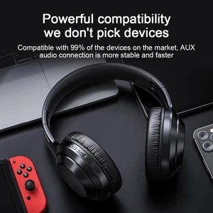 Lenovo-TH10 Auscultadores Bluetooth sem fio, Auscultadores Over-ear Hood, Esports, Jogos, Esportes, Hi-Fi com Microfone, Original 6 principais vendas caixa som lenoxx - №4