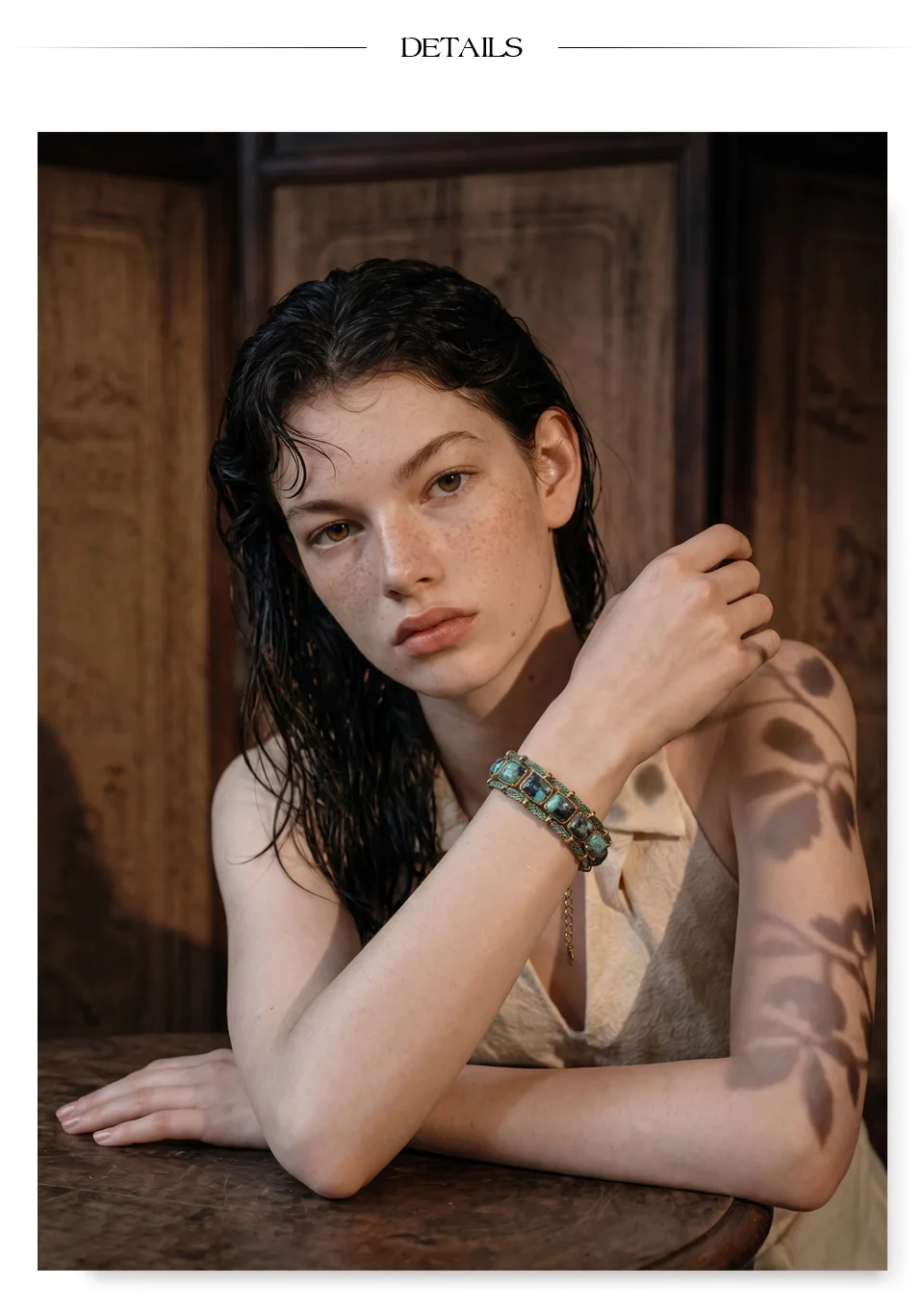 Yhpup Rhodochrosit Afrikanischer Türkis Stein Kettenarmband für Frauen Edelstahl Handgefertigter Exquisiter Schmuck – Detail 5