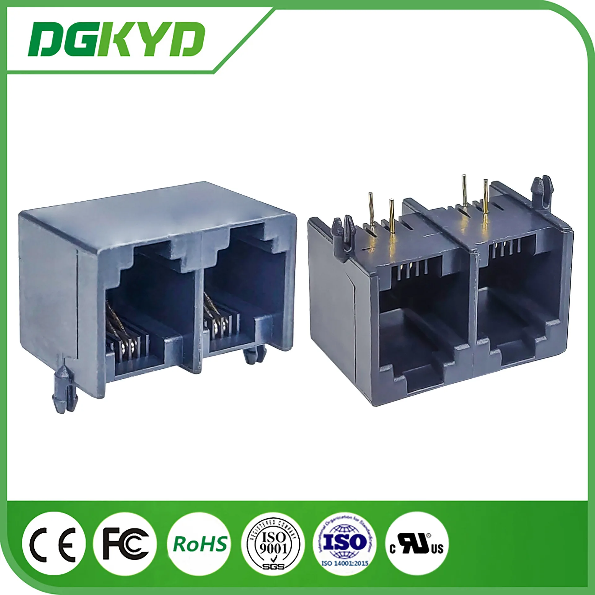For DGKYD55231262IWA1DY7 Dual port RJ11 6P2C no lamp all plastic, network socket 50U