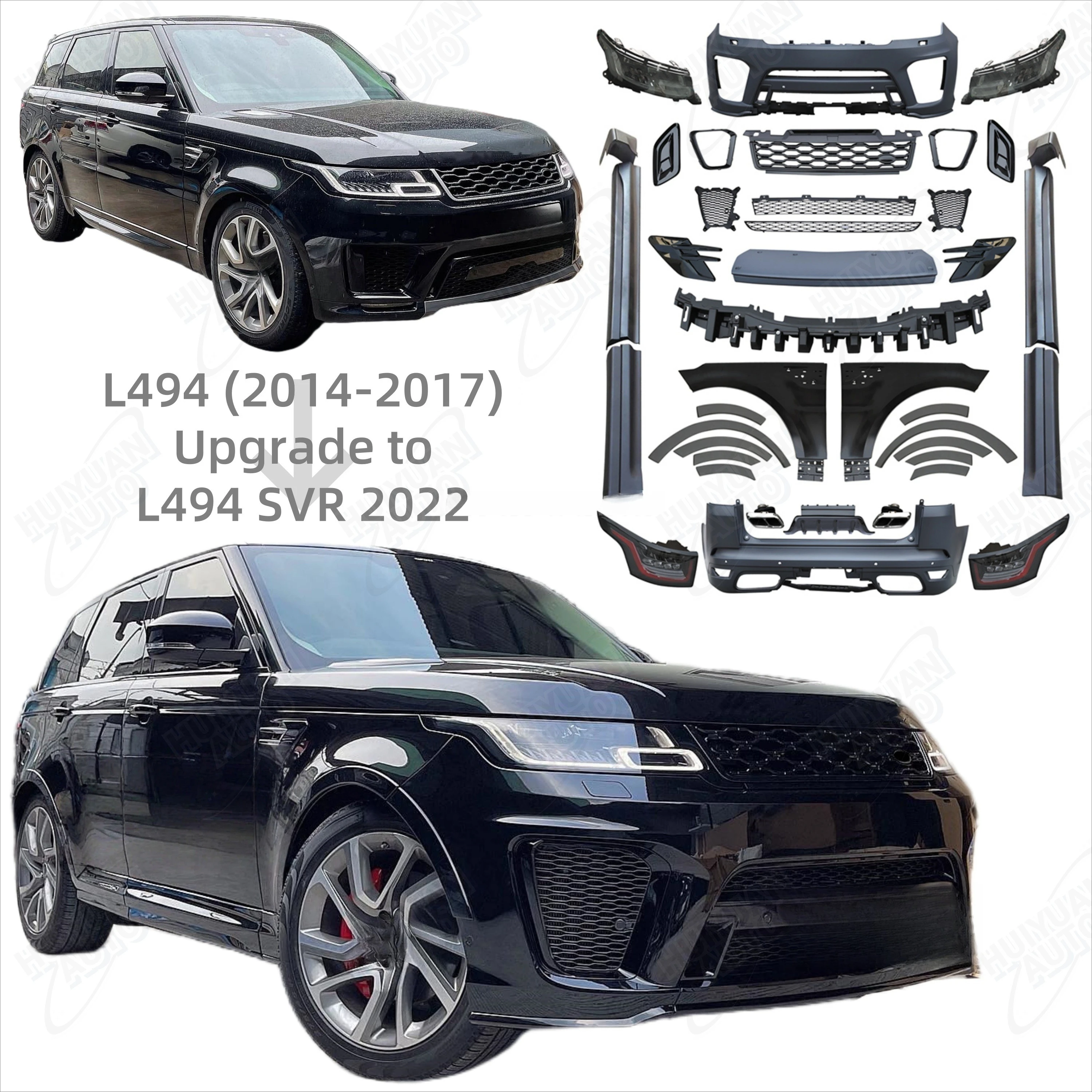 

Body Kit Upgrade SVR Model Body Kit includes front and rear bumpers for Sport L494 car lights fender side skirts