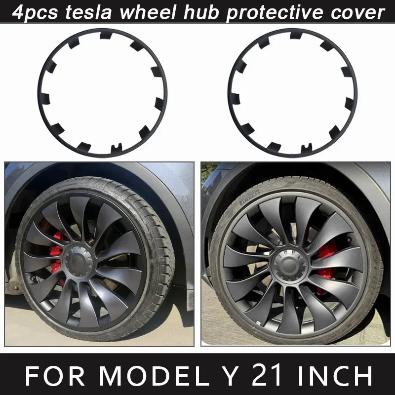 For Tesla Model Y 21 Inch Wheel Hub Rim Protection Patch Protectors Wheel Guard Covers Accessories ABS Auto Exterior 2019-2024