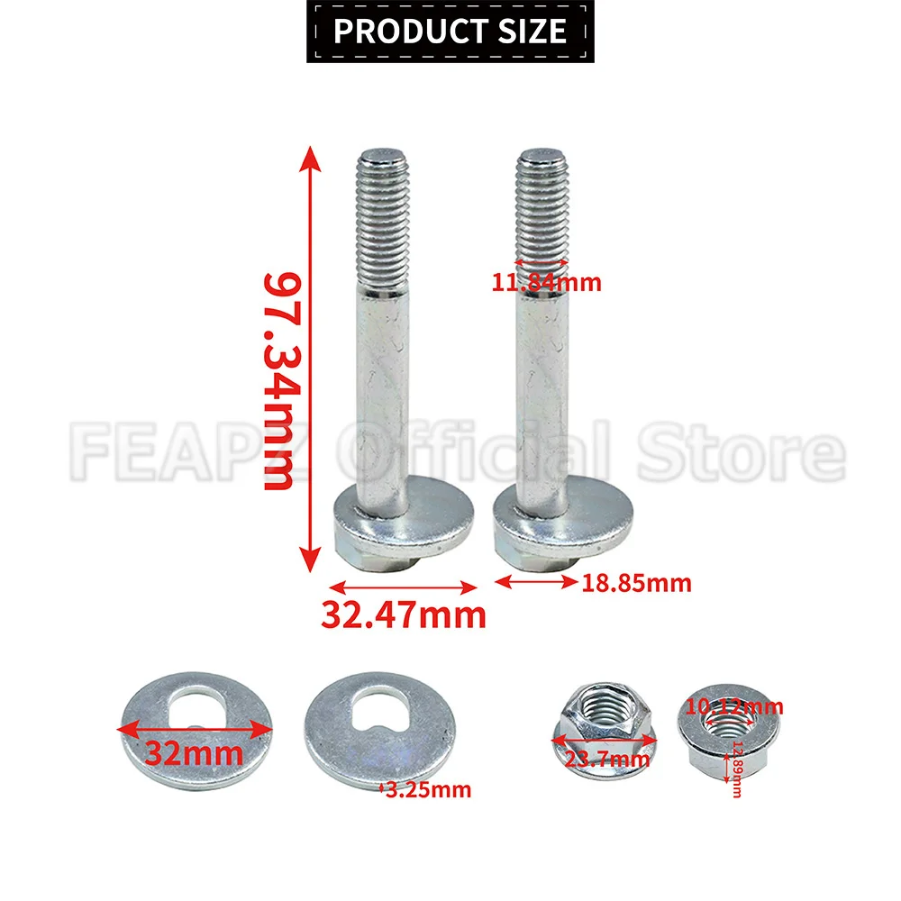 2x Rear Suspension Accentrix Camber Bolt 1456980 Parts Replaces For Ford Focus Mondeo S-Max Easy Installation Car Accessories