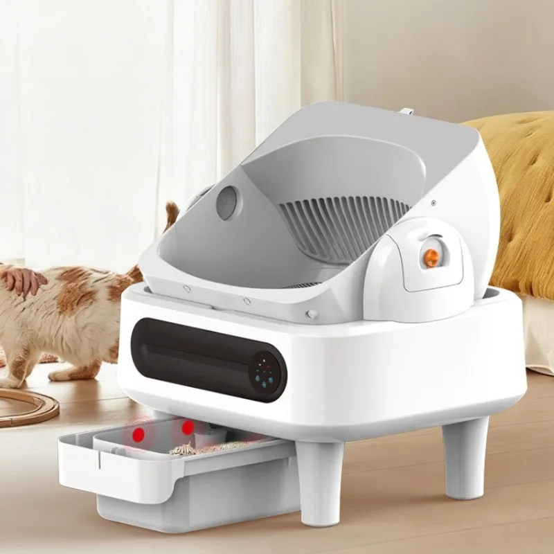 Automatic Cat Litter Box Self‑Cleaning Infrared Sensor Cat Toilet Open Top Anti Odor Cats Litter Boxes Multiple Cat Use Sandbox