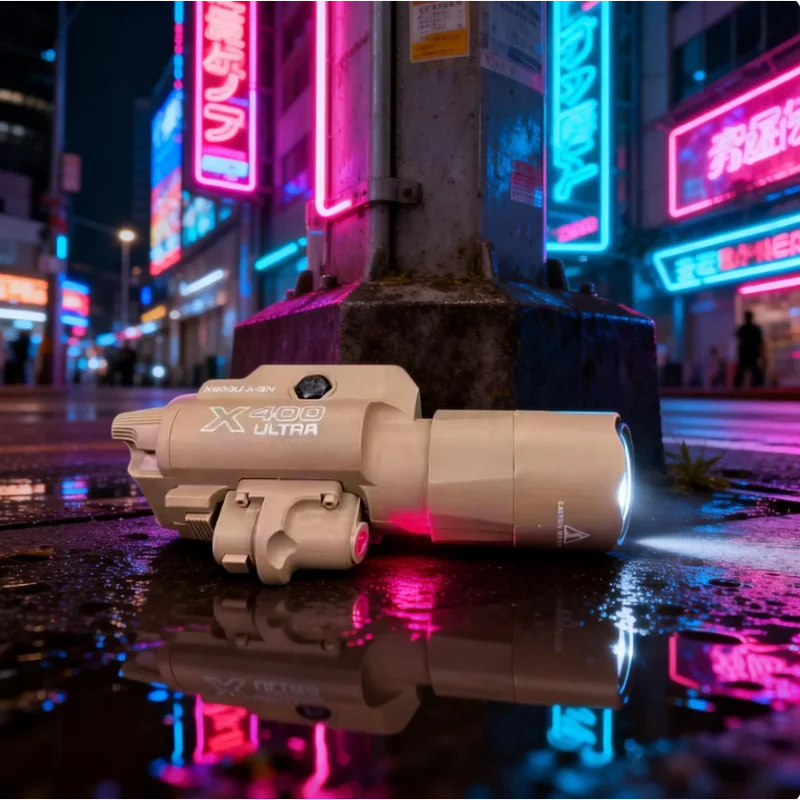 

Фонарь-лазер X400U 2-в-1 высокой интенсивности: совместим с 20-мм планкой для страйкбольных игрушечных пистолетов, охоты и соревнований