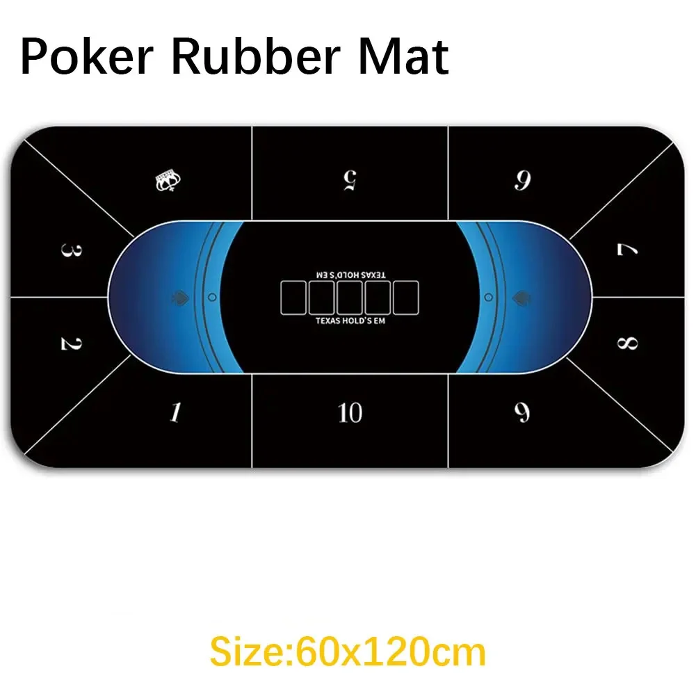 

120x60cm Texas Hold 'em Poker Rubber Table Mat Silent Anti-Slip Party Card Board Game Entertainment Accessory