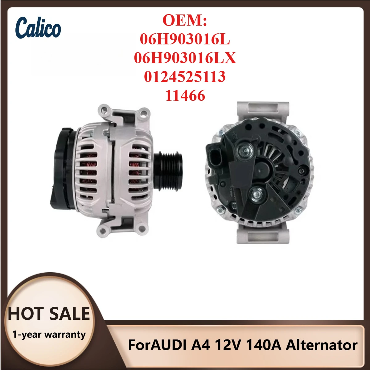 

Factory Direct Sales Suitable ForAUDI A4 12V 140A Alternator 06H903016L 06H903016LX 0124525113 11466