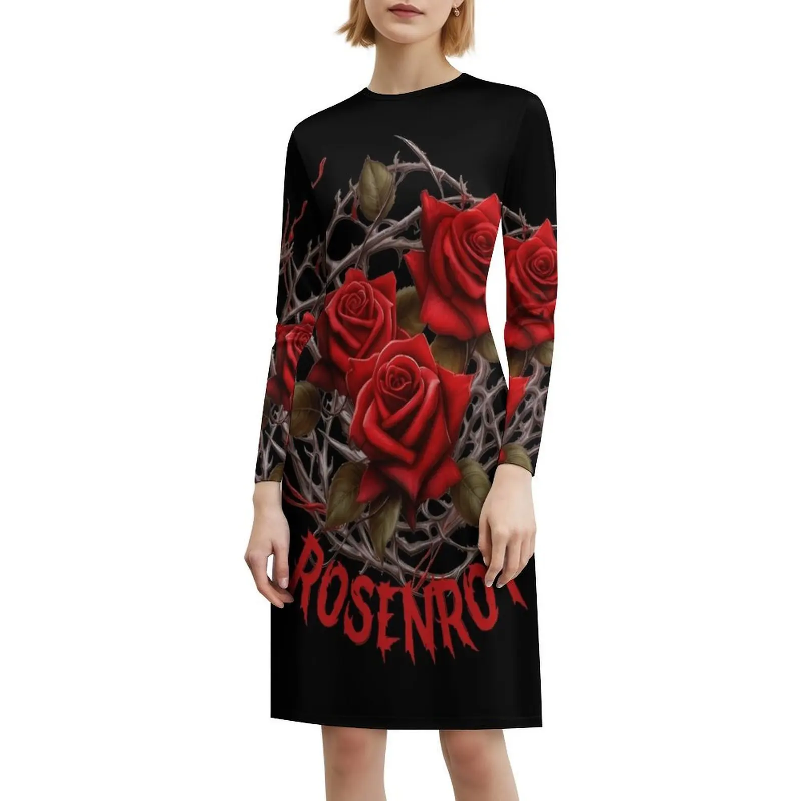 فستان على الطراز الكوري من Rose Red Nest للنساء، فستان كاجوال أنيق للحفلات أو الارتداء اليومي، وردة حمراء وردية اللون، أحمر أوه روز #6