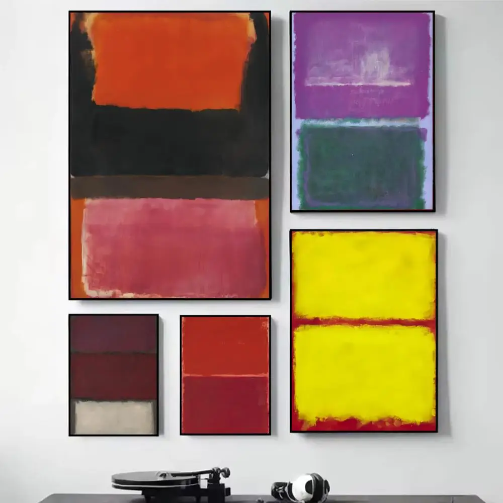 Mark R-Rothko Vintage Painting Calligraphy Self Adhesive Wall Art Waterproof Print For Bedroom Living Room Hallway Home Decor