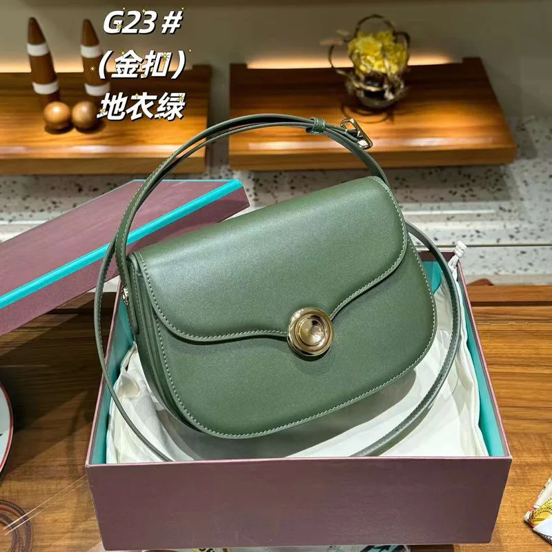 2024 New Saddle Bag Crossbody Bag Genuine Leather Practical Versatile Retro Single Shoulder Underarm Bag