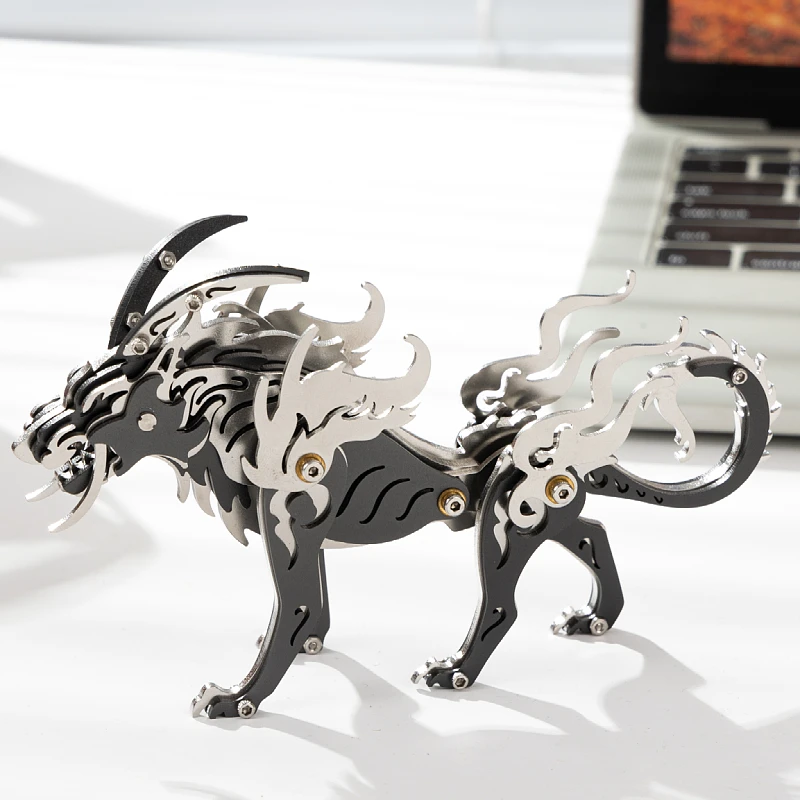 MOKR Wolf King 3D لغز معدني DIY تجميع نموذج لعب الأطفال هدايا عيد الميلاد والعام الجديد التعليم والتدريب
