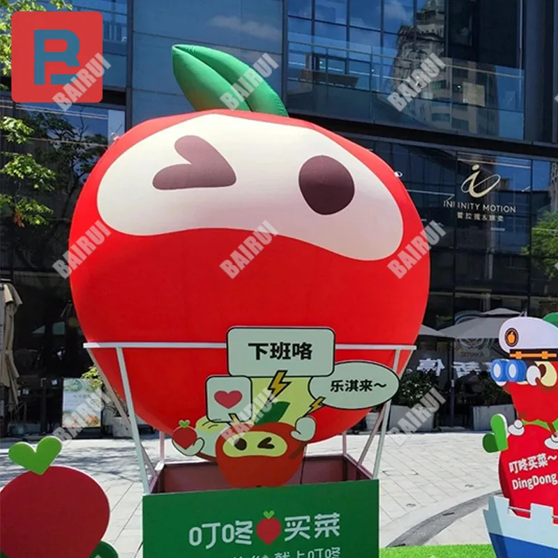 Q-Mascotte gonflable de pomme et de carotte, modèle d'air, fruits et légumes, entreprise, IP, éclairage personnalisé, accessoires publicitaires