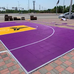 Beable Outdoor Half Sports Court 3x3  PP Basketball Playground Interlocking Flooring For Backyard With Full 3 Point Line LOGO