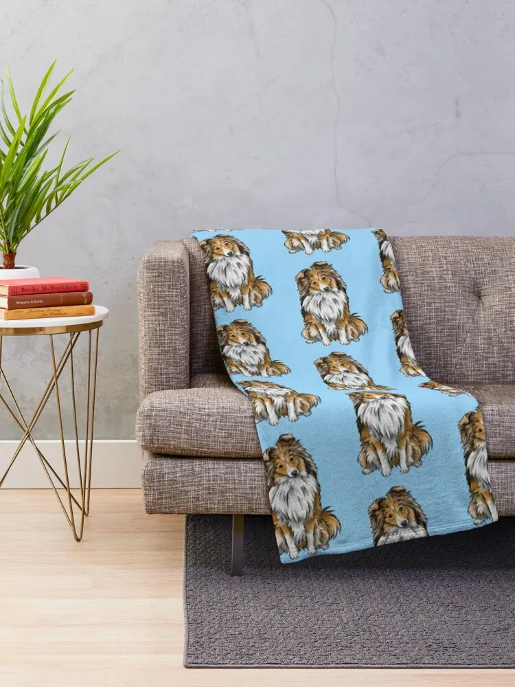 Sheltie Shetland Sheepdog Mahogany Sable Cute Dog Art Throw Blanket For Baby Summer Beddings Luxury Bed linens Blankets