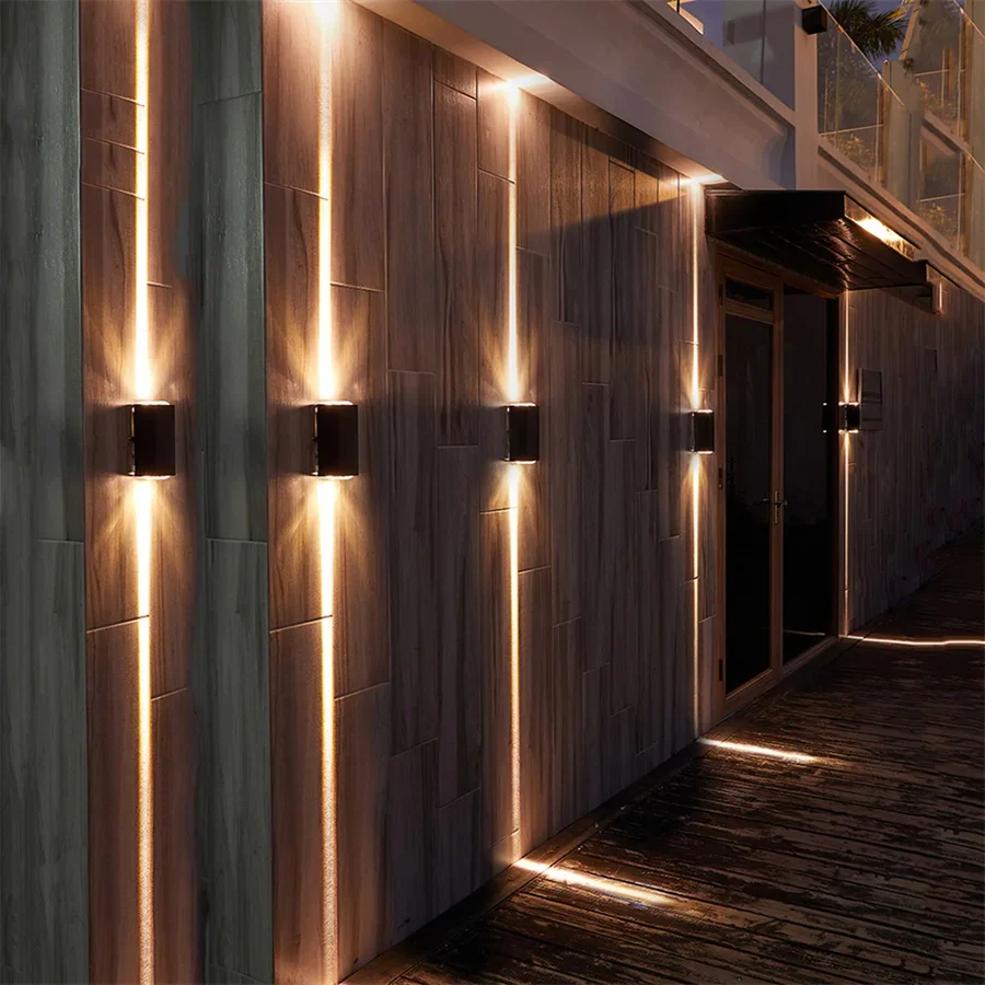 IP65 Waterproof Aluminum Wall Lights Outdoor LED Porch Lamp Corridor Garden Shopping Mall up down Lighting Lens Beam Wall Lamps