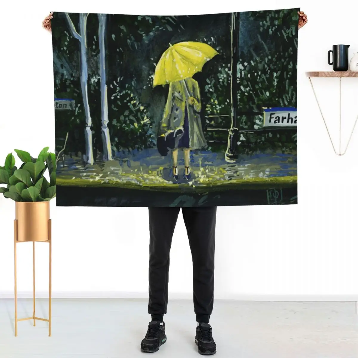 Yellow umbrella part 2 Throw Blanket heavy to sleep Softest Luxury St christmas decoration Soft for winter Blankets