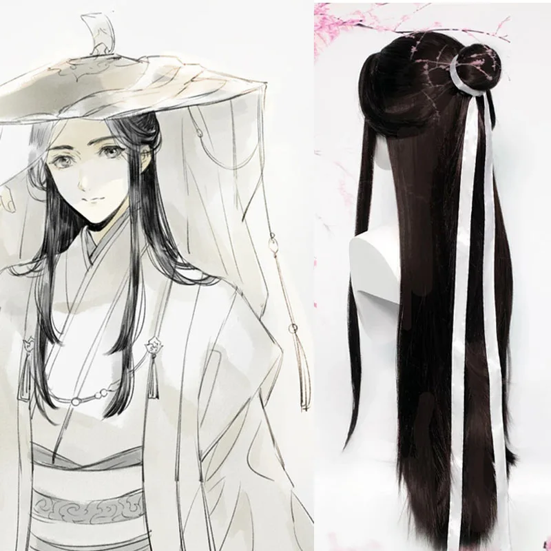 Xie Lian Cosplay Pruik Zwart Haar Tian Guan Ci Fu Hanfu Pruiken Mannen Halloween Pro Anime Heaven Official Zegen