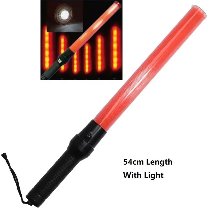 54cm Outdoor Safety LED Traffic Warning Top Light Safety Signal Flashing  Fluorescent Wand Rod