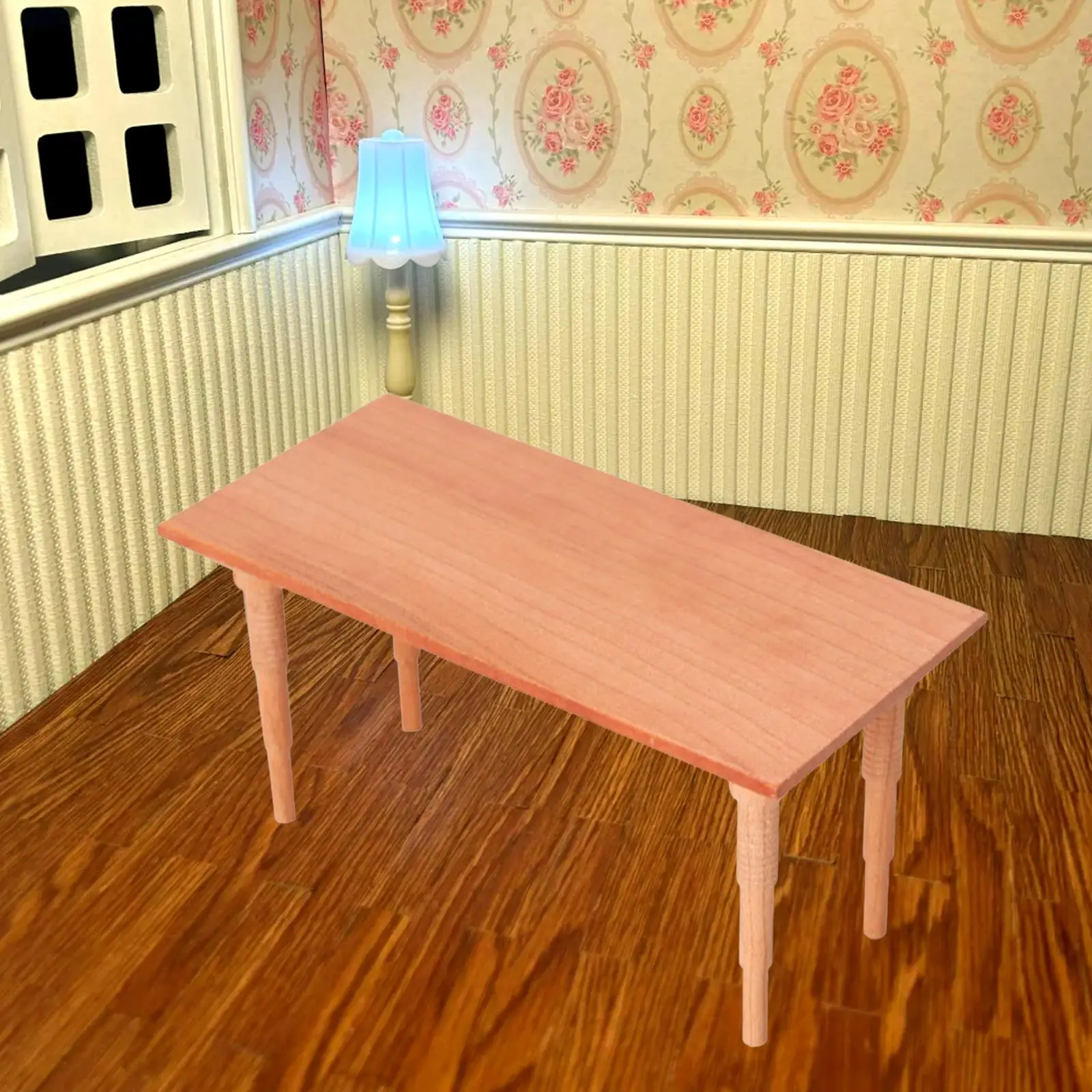 Drewniany stół do domku dla lalek Dioramas 1:12 Model stołu do domku dla lalek do projektów DIY