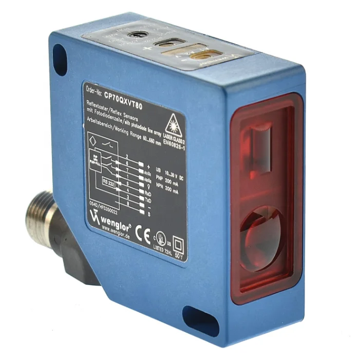 Original wenglor Laser Distance Sensor Triangulation CP70QXVT80 work with a high resolution CMOS line and DSP