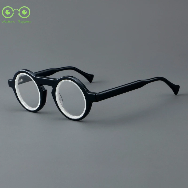 

Personalized fashion designer glasses small round frame splicing retro frame Japanese street shots without makeup men and women
