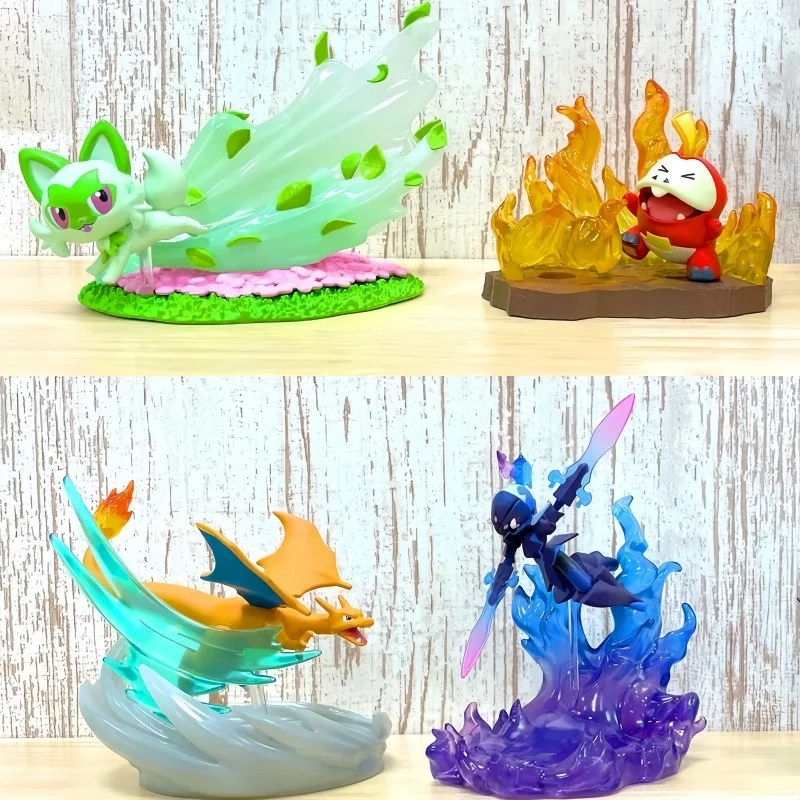 

Genuine Re-Ment Pok é Mon Desktop Battle Black Lie Kong Sitting Handheld Ornament Toy Birthday Gifts