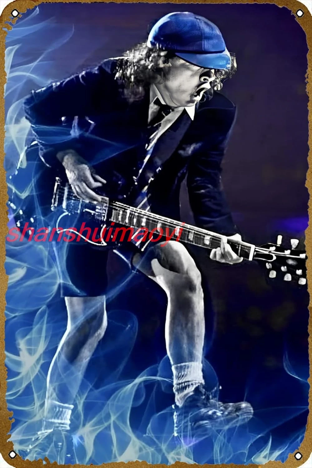 SPIRIT OF ANGUS YOUNG Music Poster Bar Cafe Wall Vintage Karaoke Retro Metal Tin Sign Decor Rock Band Art 8x12 inch KJF