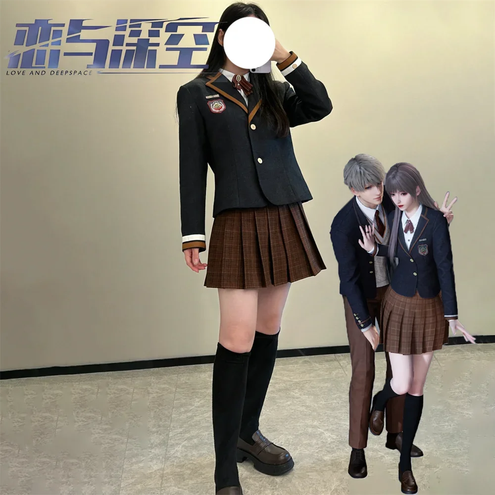 

New 2025 Game Love And Deepspace Cosplay Costume Adult Halloween Women Hunter High School JK Uniform Coat Suit