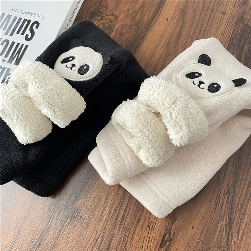 Baby's Winter Leggings Outwear Pants for Girls Aged 2-7  Lamb Fleece Integrated Warm Pants Ultra Thick Elastic Tight Pants