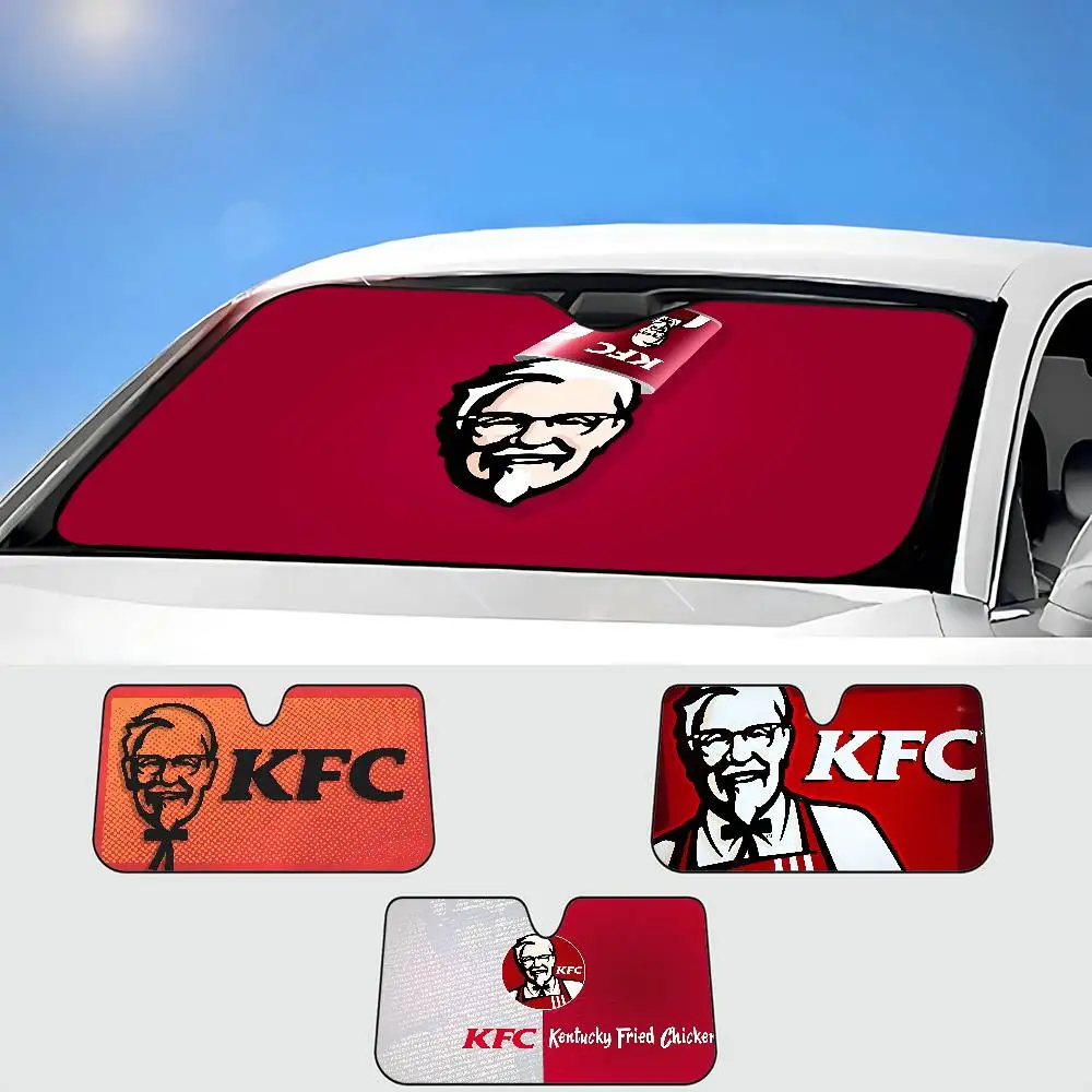 

K-KFC LOGO Front Window Sunshade Black UV Protection Blackout Cloth Windshield Visor Auto Curtain Sunshade Gifts