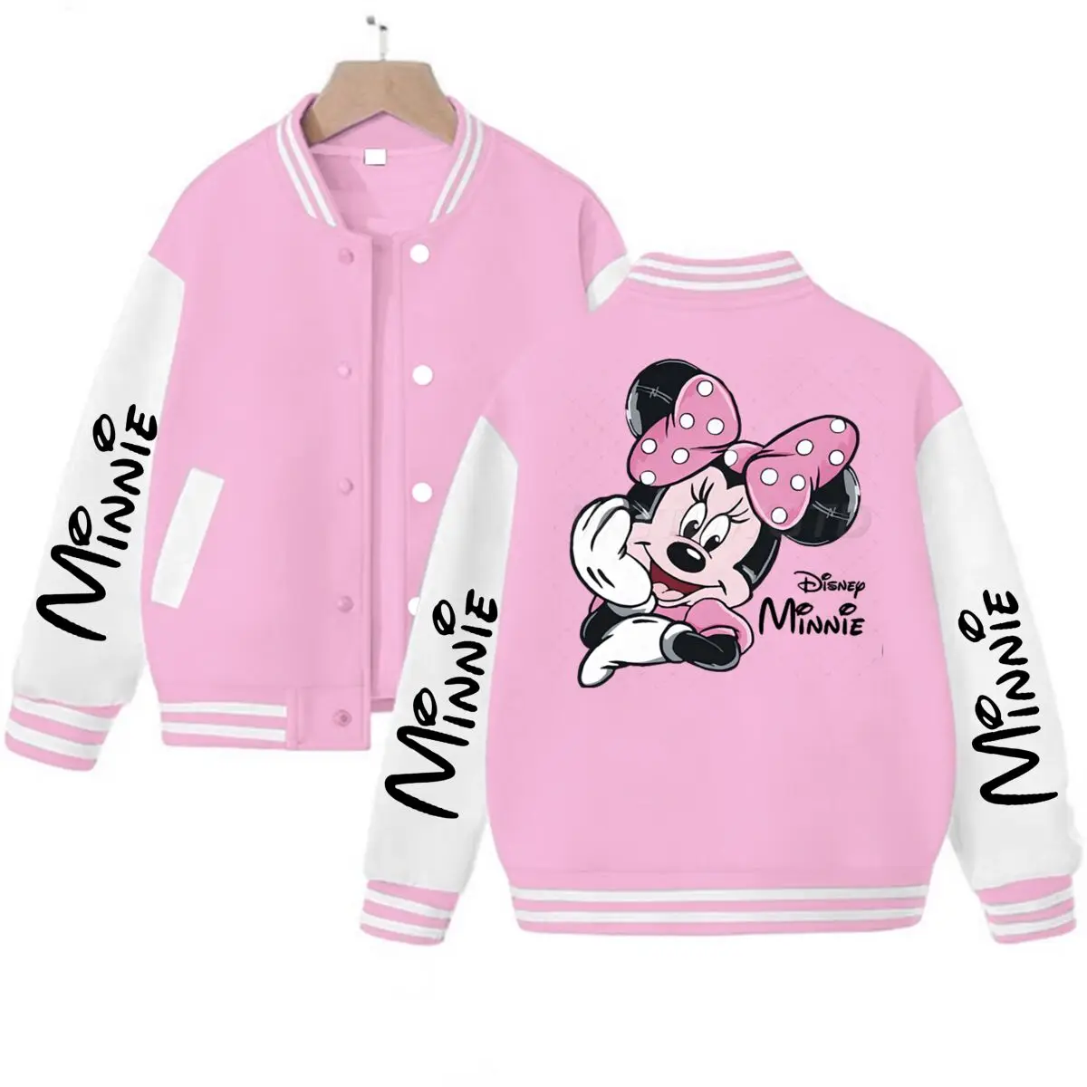 

Minnie Mouse Cartoon Anime Women Uniform Fun Classic Character Kids Girls Clothing Trendy Basic Mama Daughter Matching Jackets