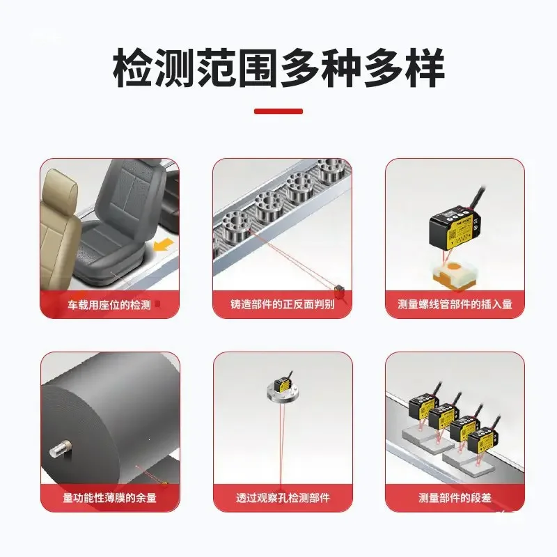 Displacement sensor, ranging sensor, analog thickness detection
