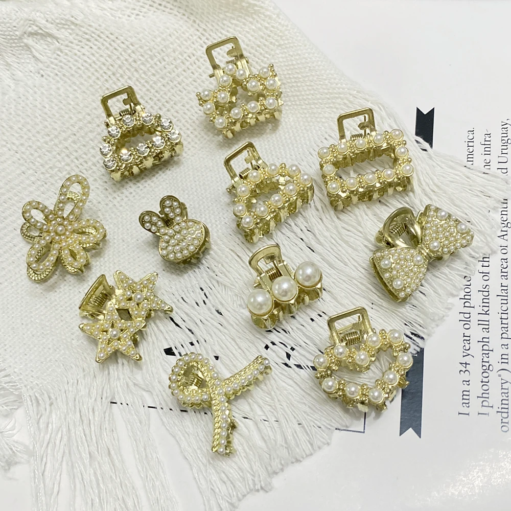 11pcs Pearl Mini Claw Clips Bangs Styling Claw Clips Cute Hair Claw Clips Women Girls Small Metal Hair  Hairpins Hair Accessorie