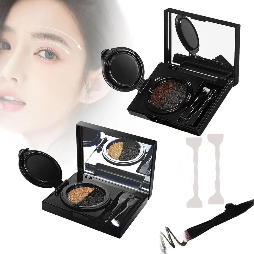 

Portable 2 in 1 Eyebrow Cream with Stamp Waterproof Brow Powder Long Lasting Sweatproof Eyeliner Cream