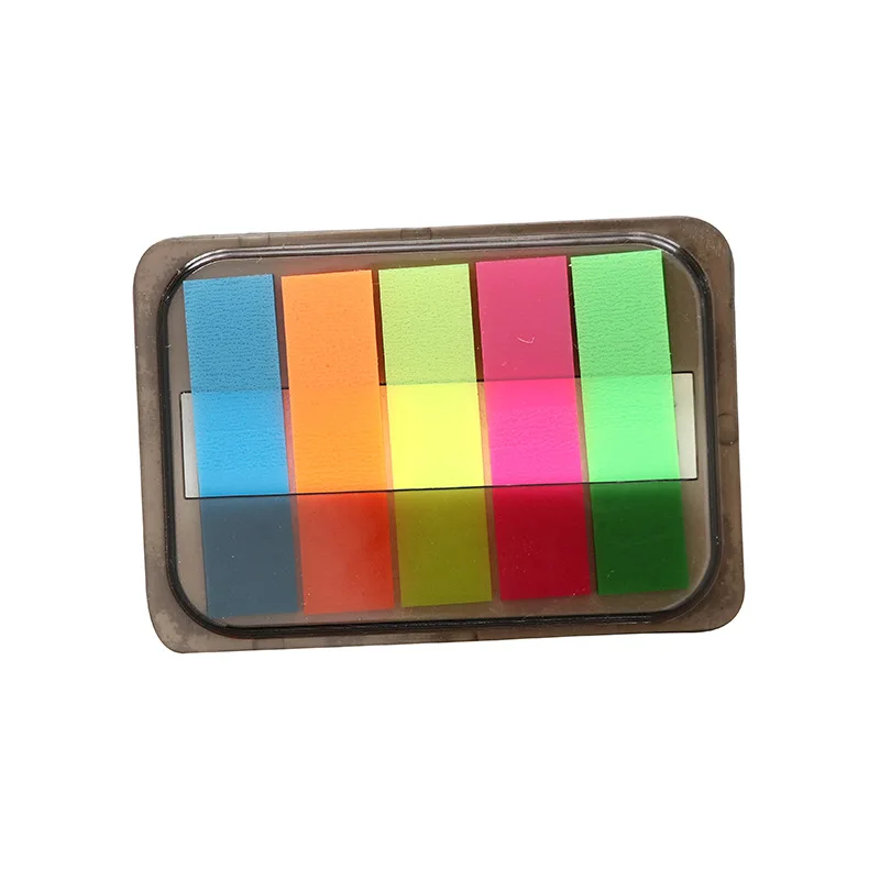 10 Boxs Creative Stationery Drag-pull Bookmark Boxes Tear Fluorescent Color Notes  Cute Notepad Office Decor Sticky Notes