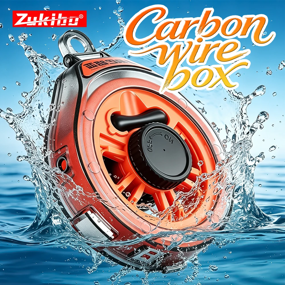 Caixa Organizadora de Linha de Pesca ZUKIBO com Guia de Cerâmica, Organizador de Linha Líder, Anti-Reverso, Corte Rápido, Ferramenta de Pesca Portátil