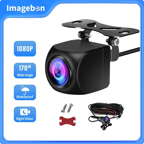 Imagebon 1080P 자동차 백업 후면보기 카메라 후면 모니터 주차 지원 방수 카메라 역방향 또는 전면보기 카메라 4 핀