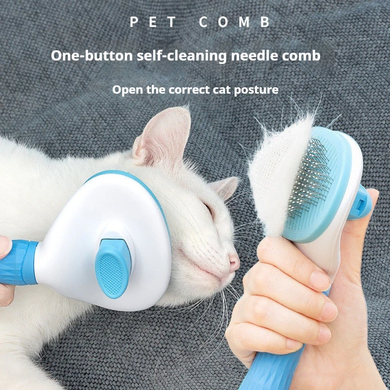 

Cat Brush Remove Hair Pet Hair Removal Comb for Cats Non-slip Grooming Brush Stainless Steel Dog Combs Brushes Cat Accessories