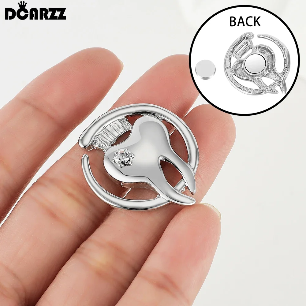 DCARZZ Dental Magnetic Tooth Pin Creative Medical Brooch Jewelry for Dentist Doctor Nurse Backpack Lapel Badge Charm Gifts