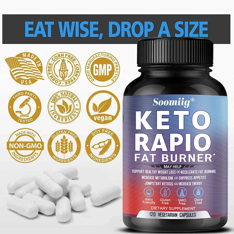 Keto BHB Capsules - Boost Metabolism, Detoxify the Body, Suppress Appetite, Lose Weight - Fat Burner