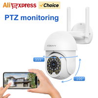 XIAOVV 3MP Outdoor WiFi Camera PTZ Security CCTV Human Detection External Surveillance Camera Built -in battery