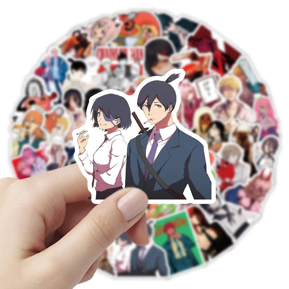 10/52PCS Anime Chainsaw Man Graffiti Stickers Waterdichte stickers voor bagage motorfiets bagage trolley notebook telefoon geval speelgoed