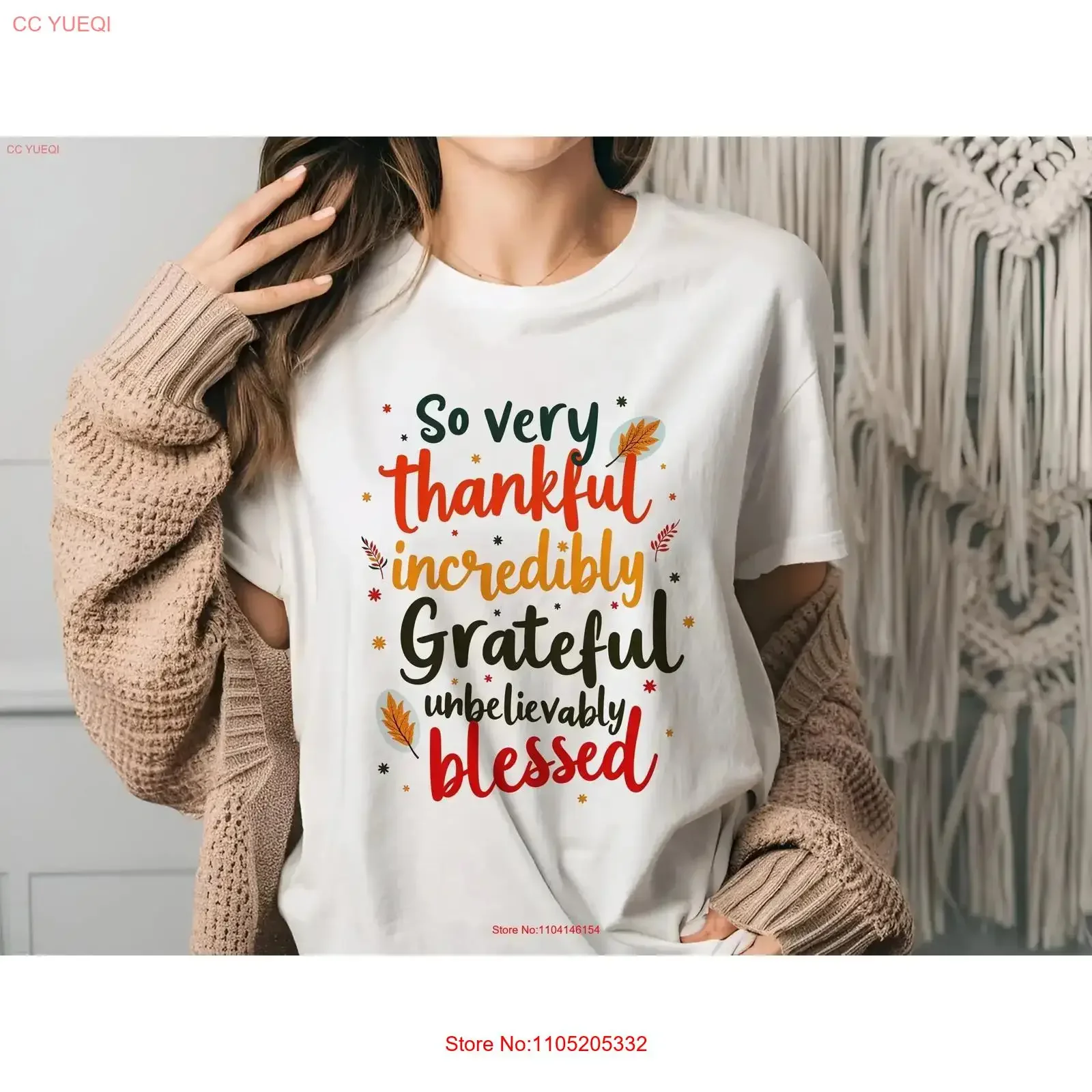 Thanksgiving Women T Shirt I'm So Grateful I Feel Blessed vintage Washed fashion graphic Unisex designer clothes Soft