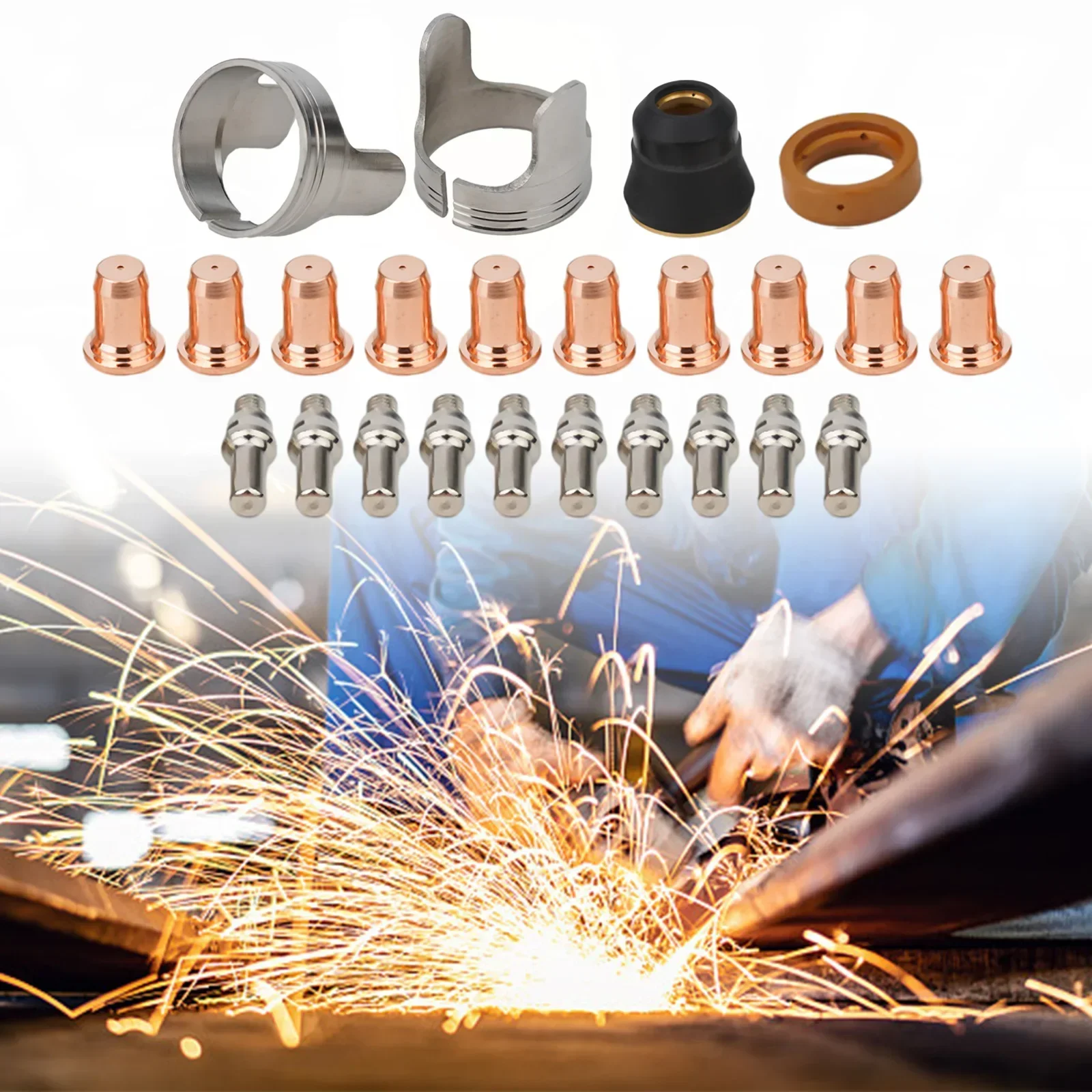 

PT60 PT40 IPT40 IPT60 Torch Electrode 24pcs 52582 51313 1 0 Plasma Nozzle Electrode Reliable and Long lasting