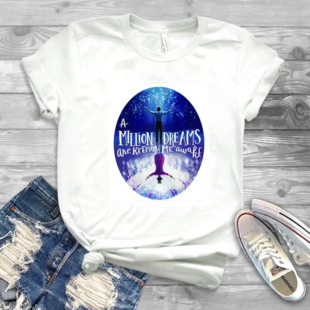 The Greatest Showman T-shirt Movie Inspired Song Lyrics 'A Million Dreams Keeping Me Awake' Circus Unisex T-Shirt women clothes