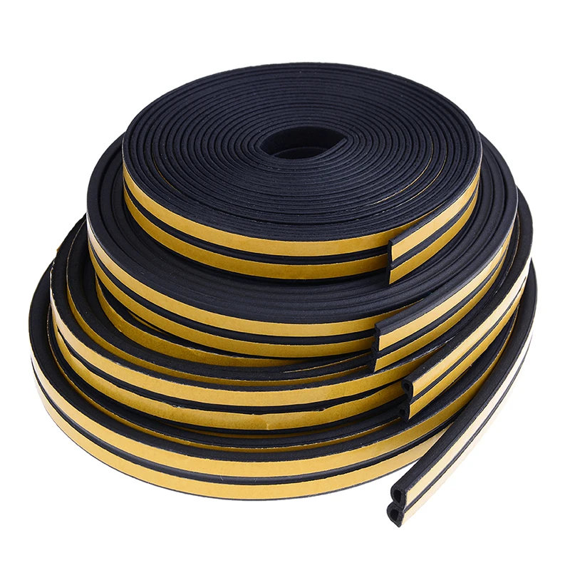 10m E/D/P/I Type Self Adhesive Foam Rubber Weatherstrip Doors Window Soundproof Seal Strip Sealed Door Collision Strip 2m Seal