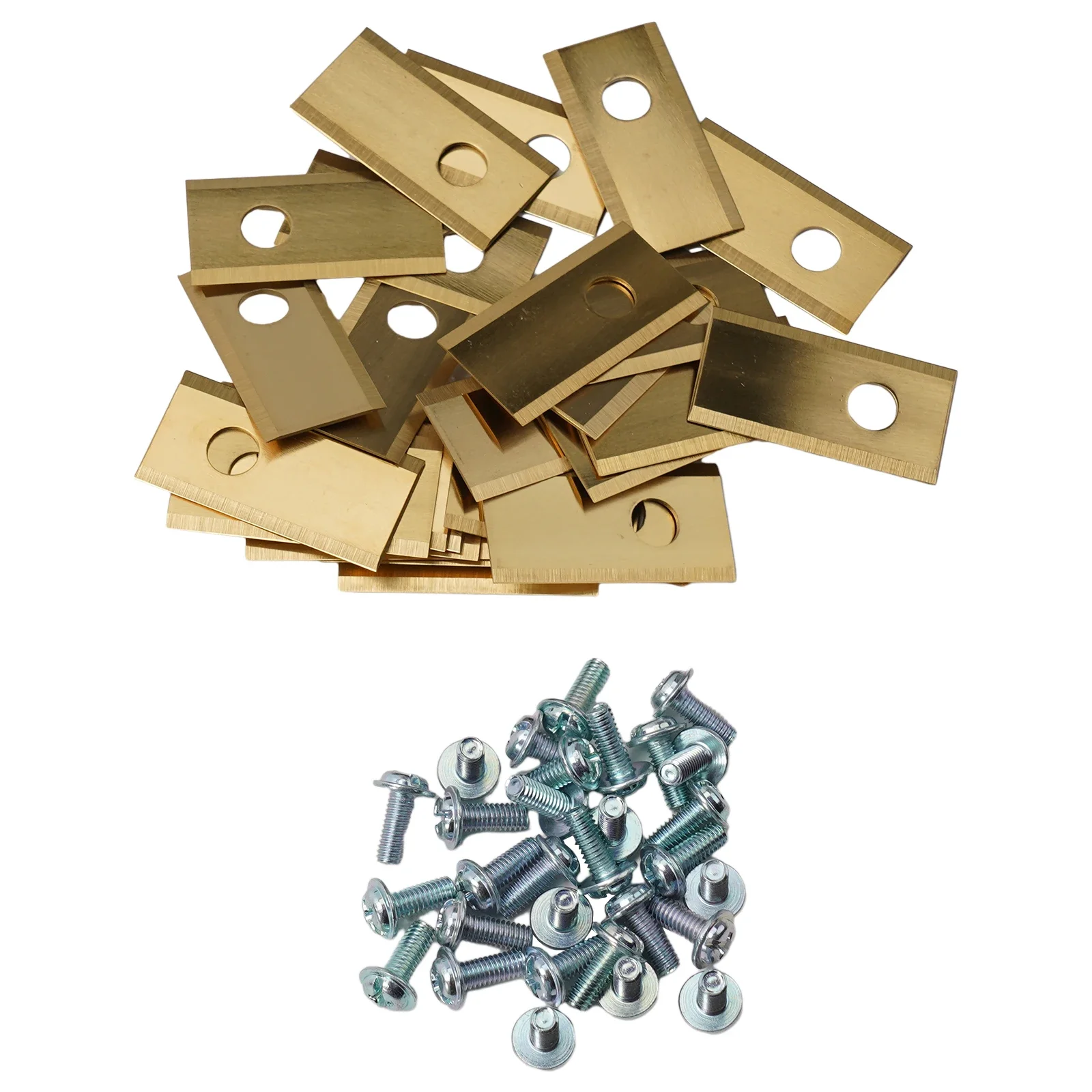 Grasmaaier Onderdelen Vervanging Messen 18/30 Stuks 35X18X0.9 Mm Roestvrij Zilver/Goud Voor Worx robotmaaiers