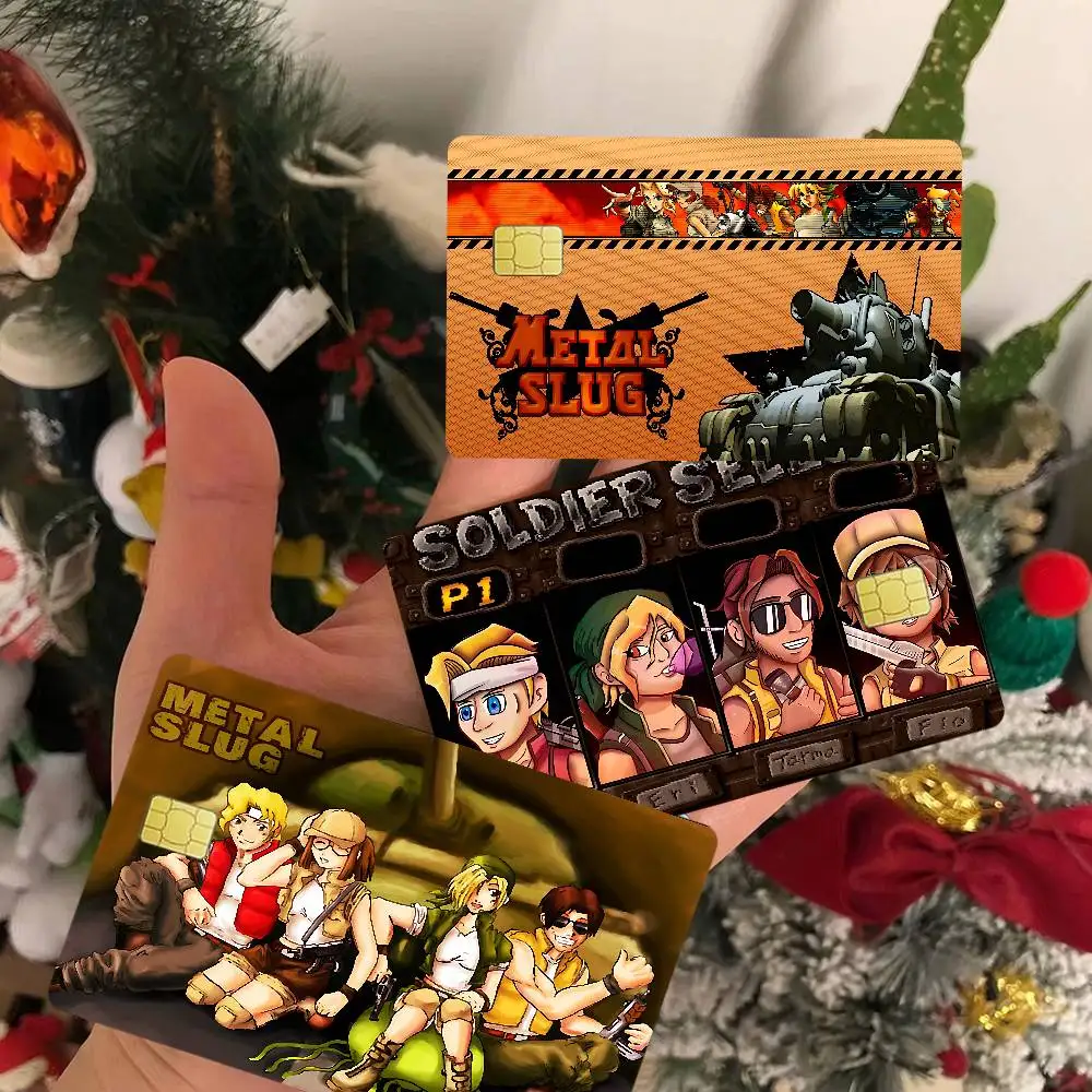 Classic Retro Game Metal Slug 2024 Anime Cartoon Skin Stickers Film Tape Case For Big Credit Debit Card Front Side