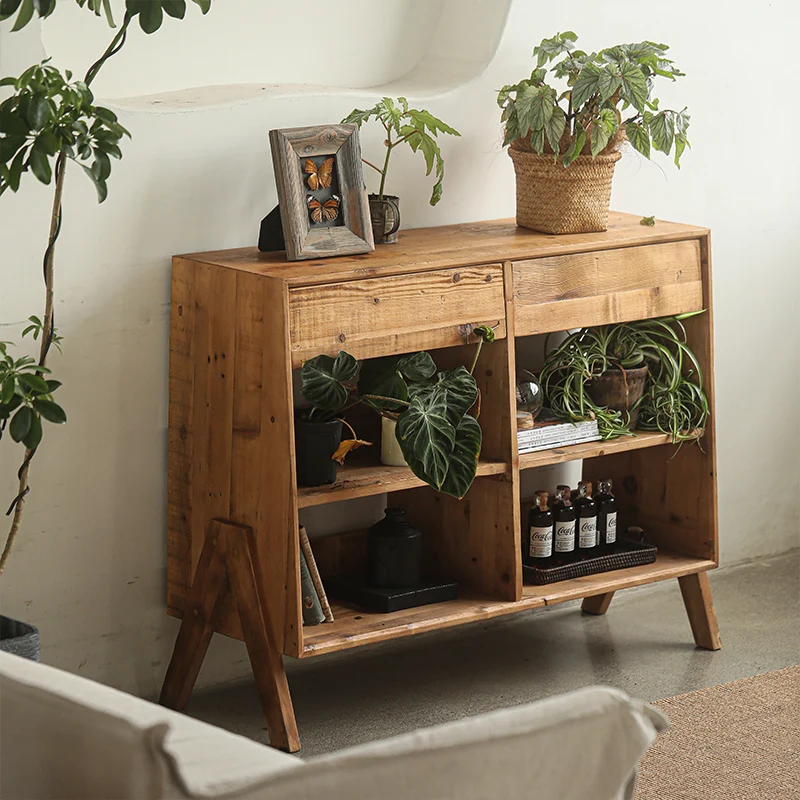 

Pine cabinets, retro and old porch cabinets, villa living room dining side cabinets